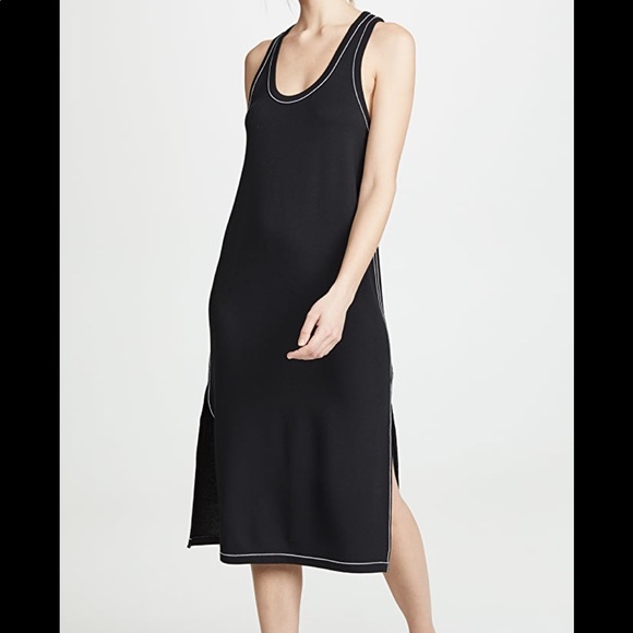 Rag & Bone Marlon Black Tank Midi Dress M - Picture 1 of 8